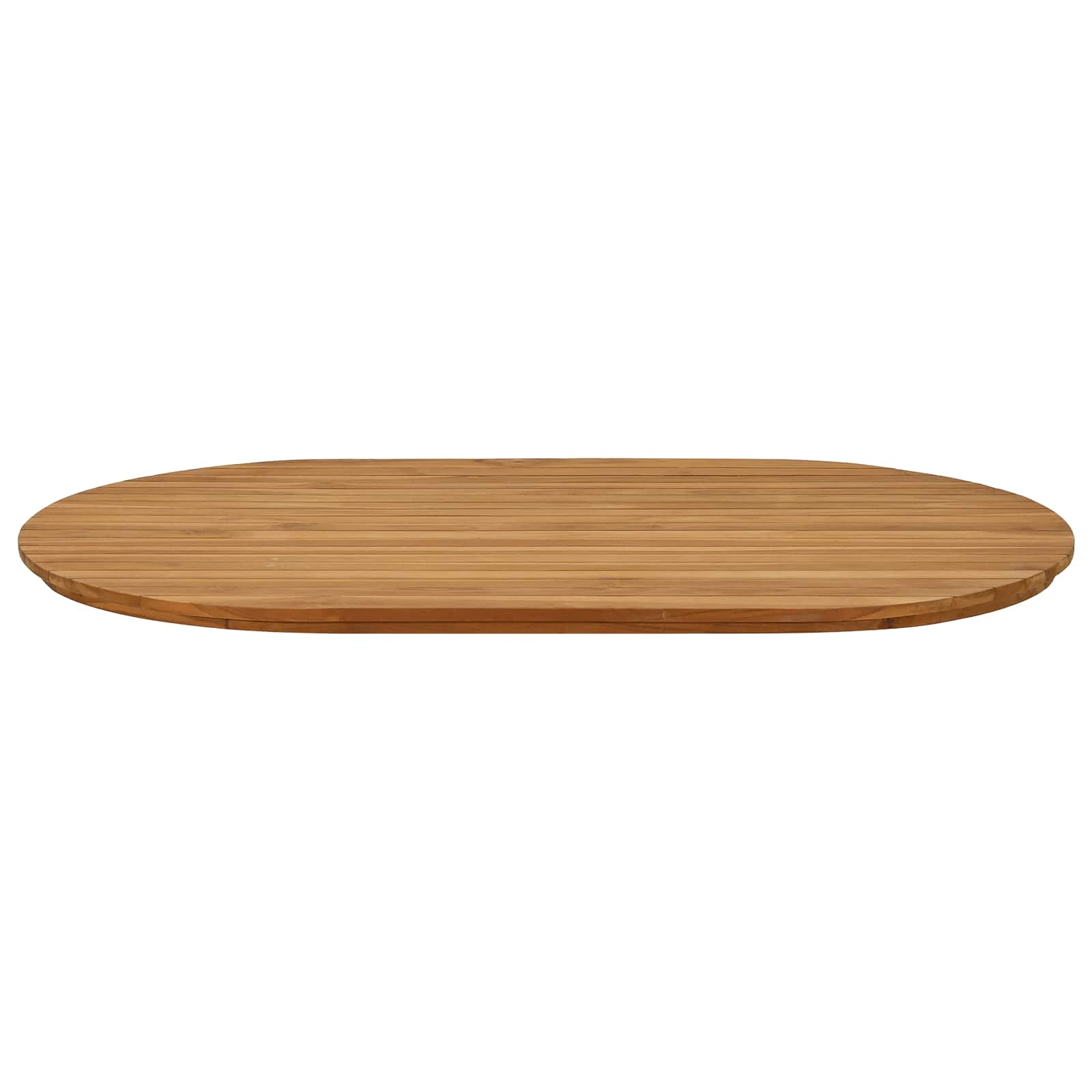 Table Top 120 x 70 x 3.5 cm Oval Solid Teak Wood Natural