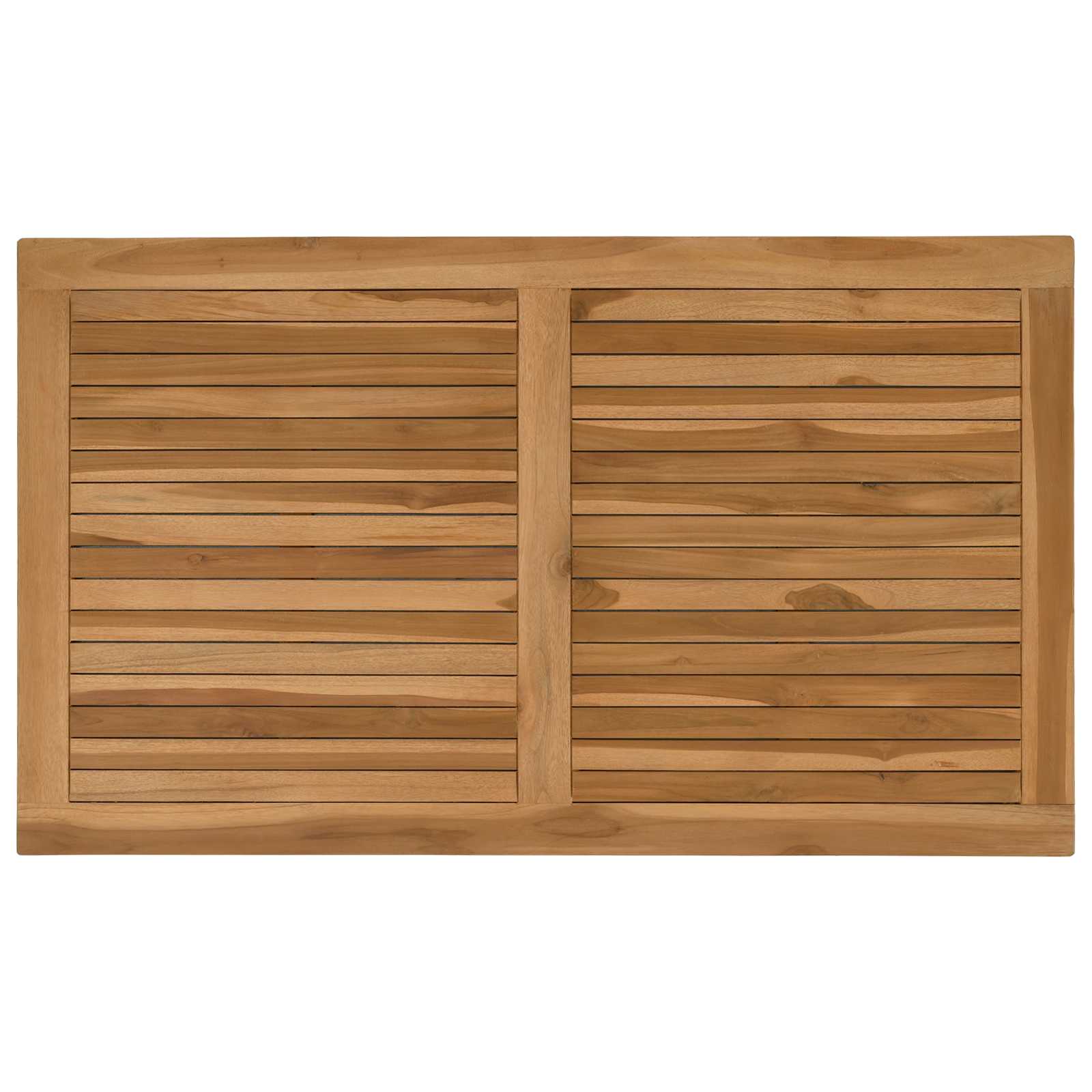Table Top Rectangular Solid Teak Wood Natural