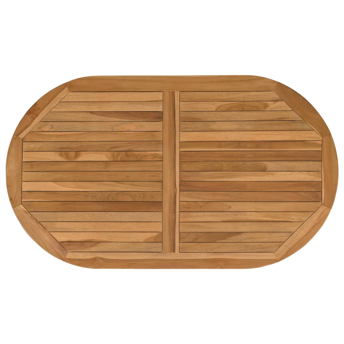 Table Top Oval Solid Teak Wood Natural