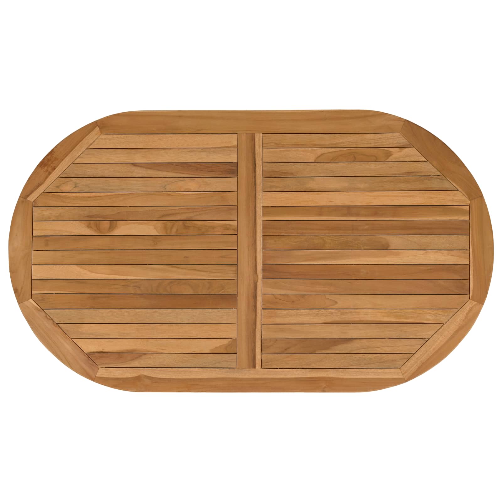 Table Top Oval Solid Teak Wood Natural