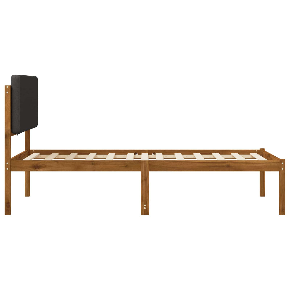 Bed Frame with Upholstered Headboard Natural and Dark Grey