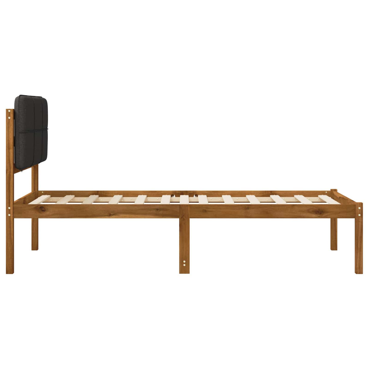 Bed Frame with Upholstered Headboard Natural and Dark Grey