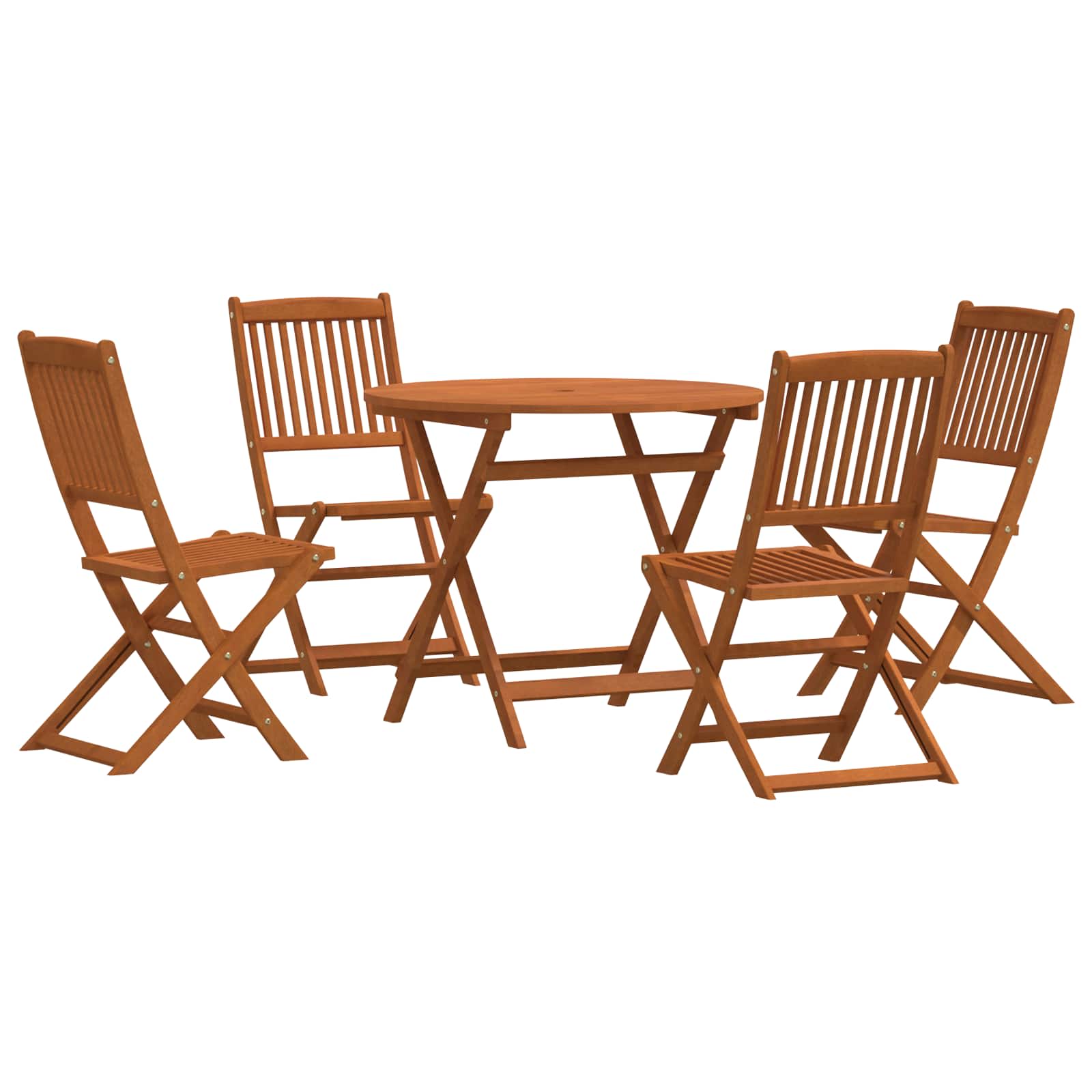 Outdoor Furniture Set 5 pcs Natural Solid Eucalyptus Wood
