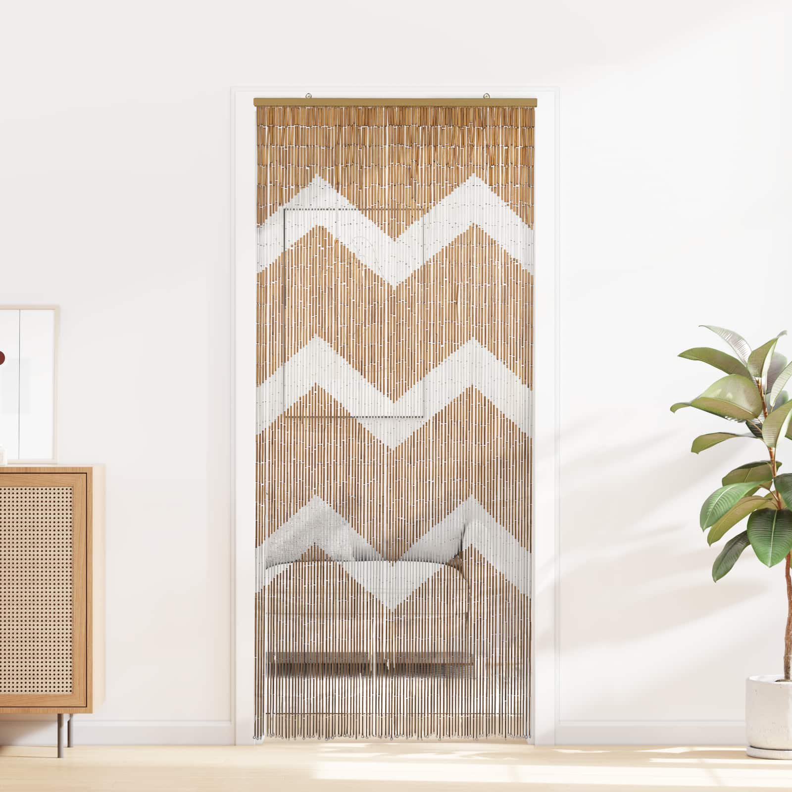 Insect Door Curtain Multicolor 200 x 90 cm Bamboo