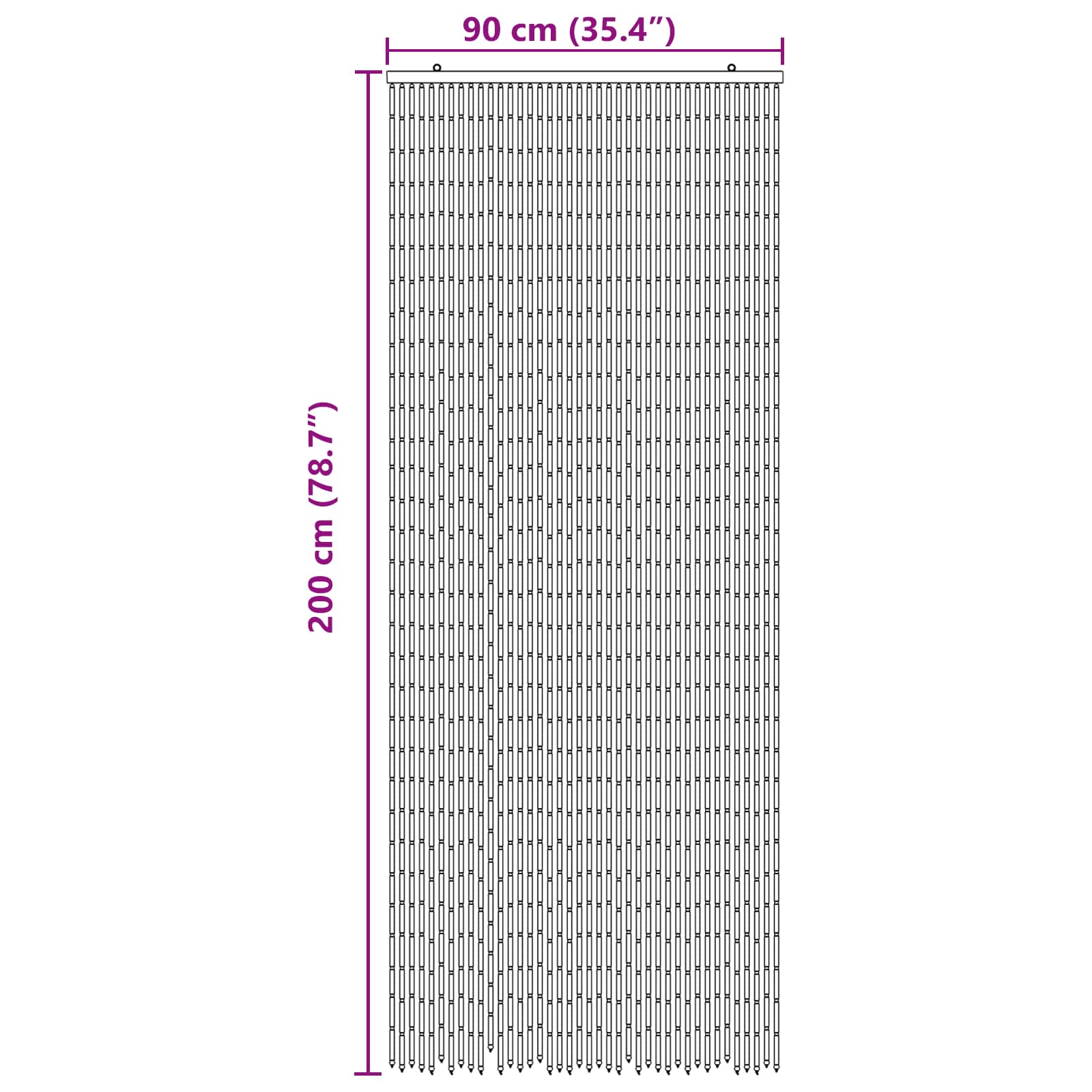 Insect Door Curtain Multicolor 90 x 200 cm Bamboo