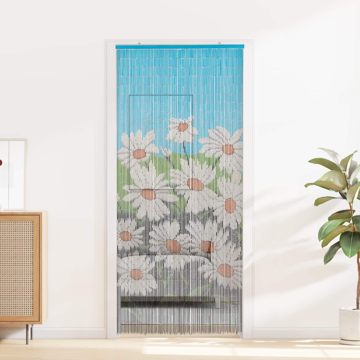 Insect Door Curtain Multicolor 200 x 90 cm Bamboo