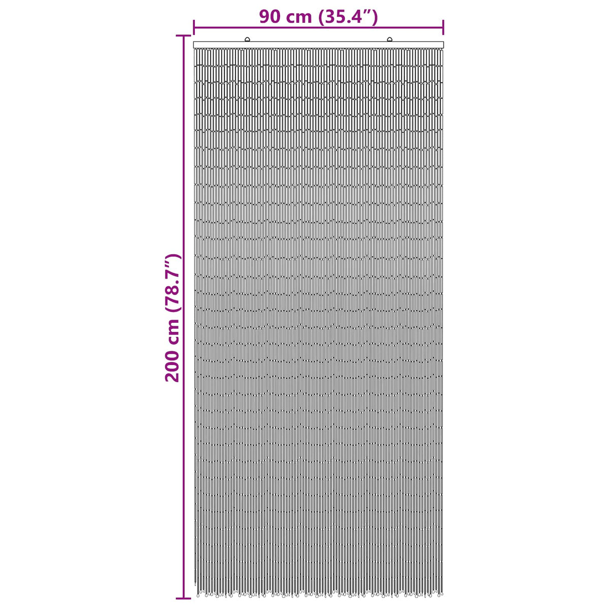 Insect Door Curtain Multicolor 200 x 90 cm Bamboo
