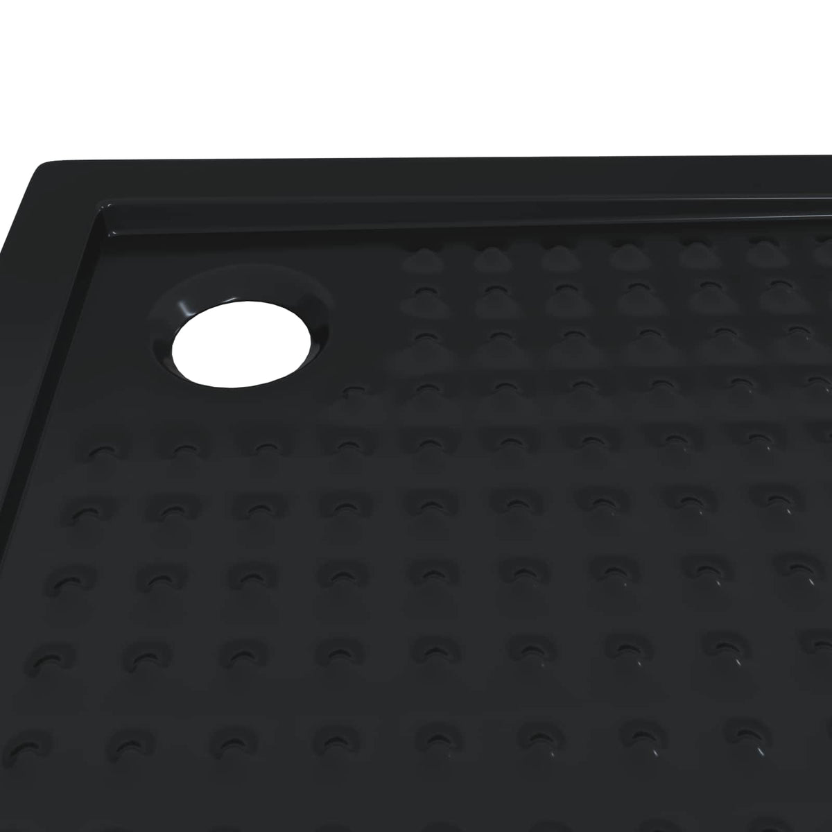 Shower Base Tray with Dots 90 x 90 x 4 cm ABS Black
