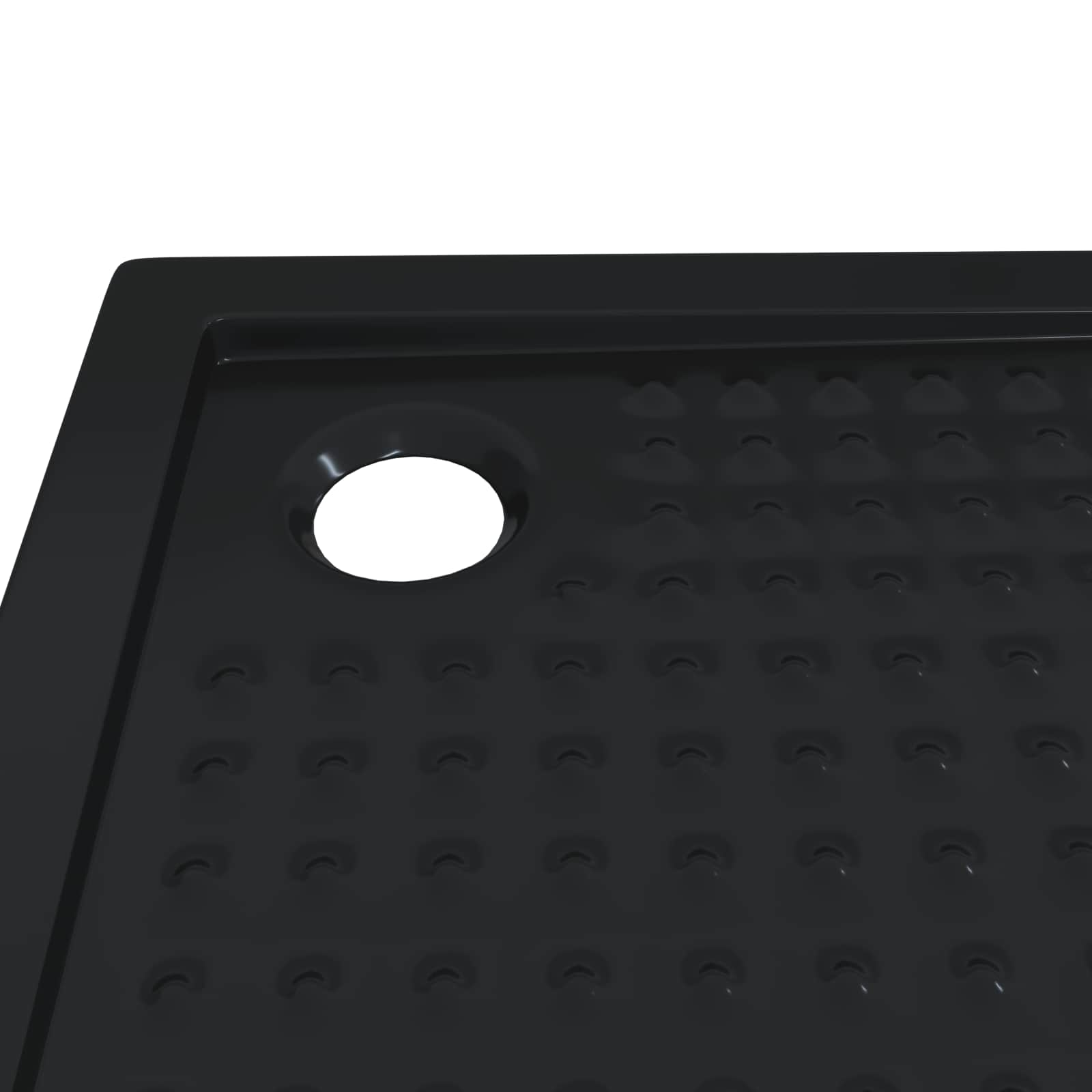 Shower Base Tray with Dots 80 x 80 x 4 cm ABS Black