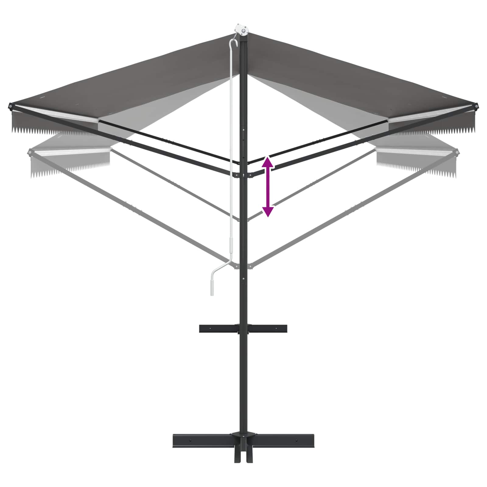 Free Standing Awning Grey 5 x 3 m Polyester