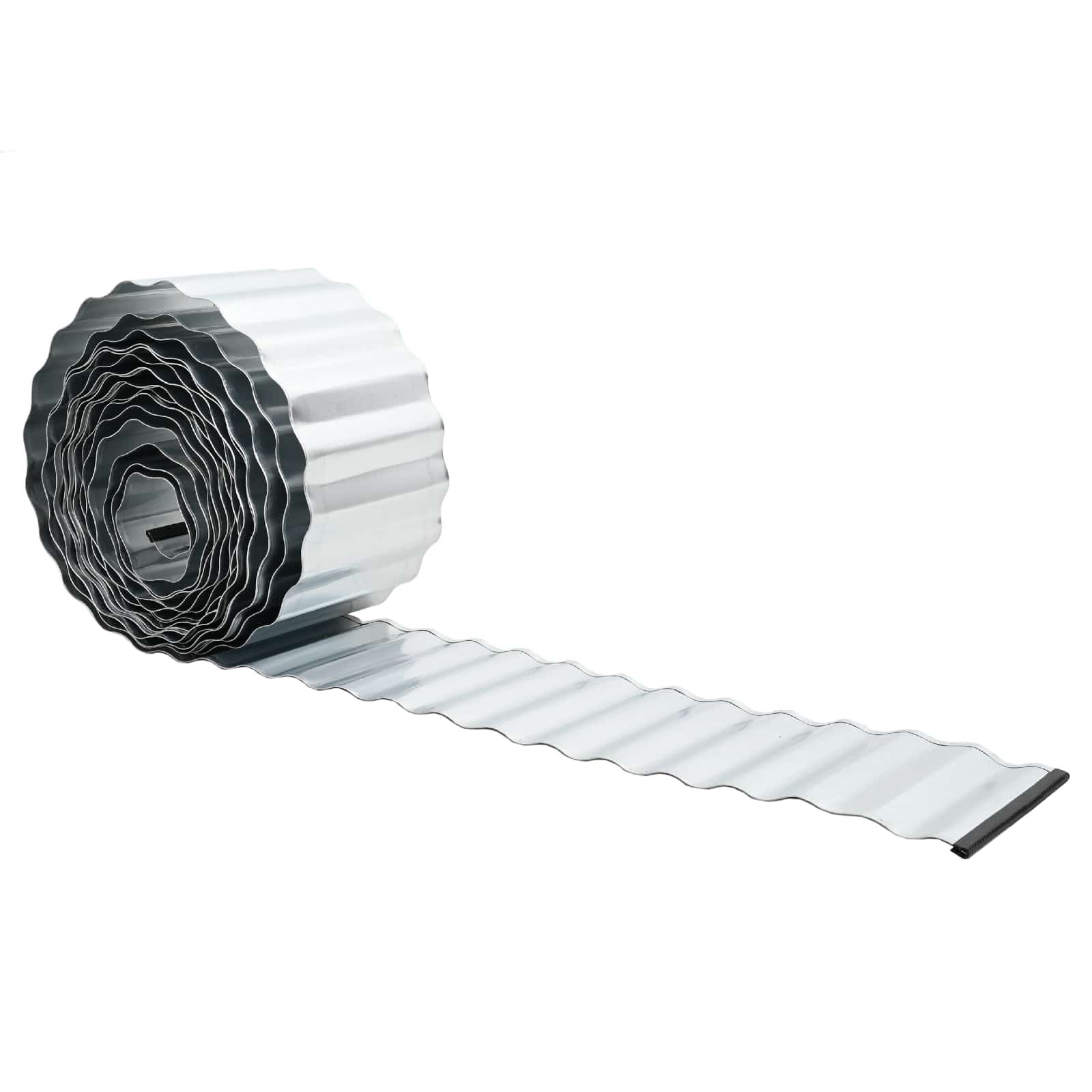 Lawn Edging 5 m x 20 cm Galvanised Steel Silver