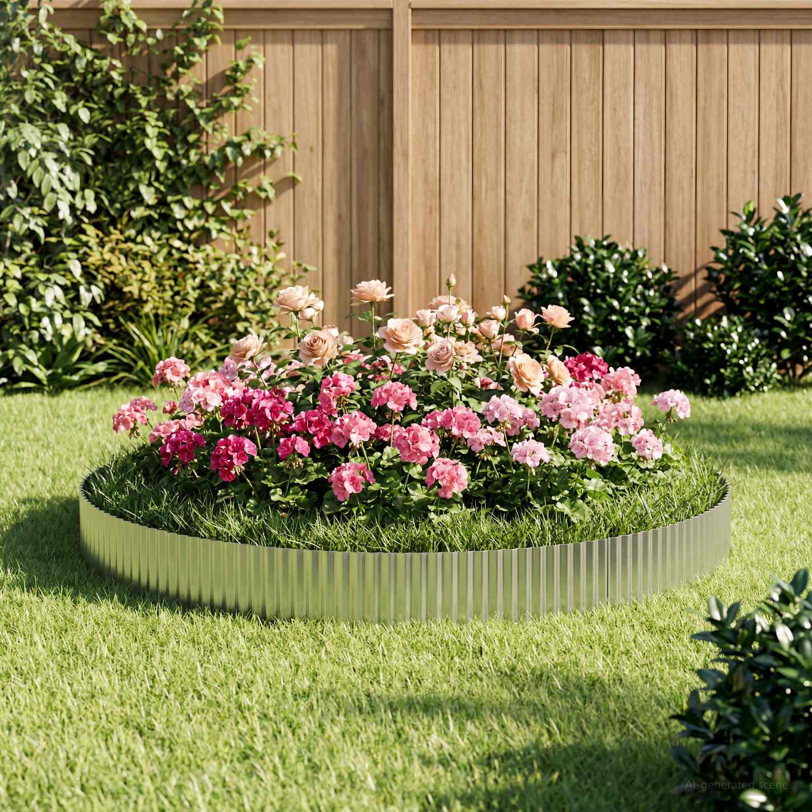 Lawn Edging 5 m x 25 cm Galvanised Steel Silver