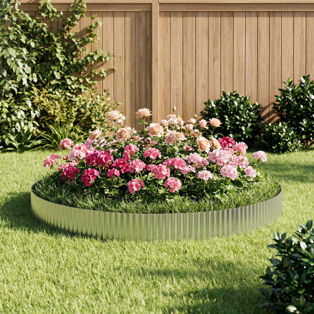Lawn Edging 20 m x 20 cm Galvanised Steel Silver