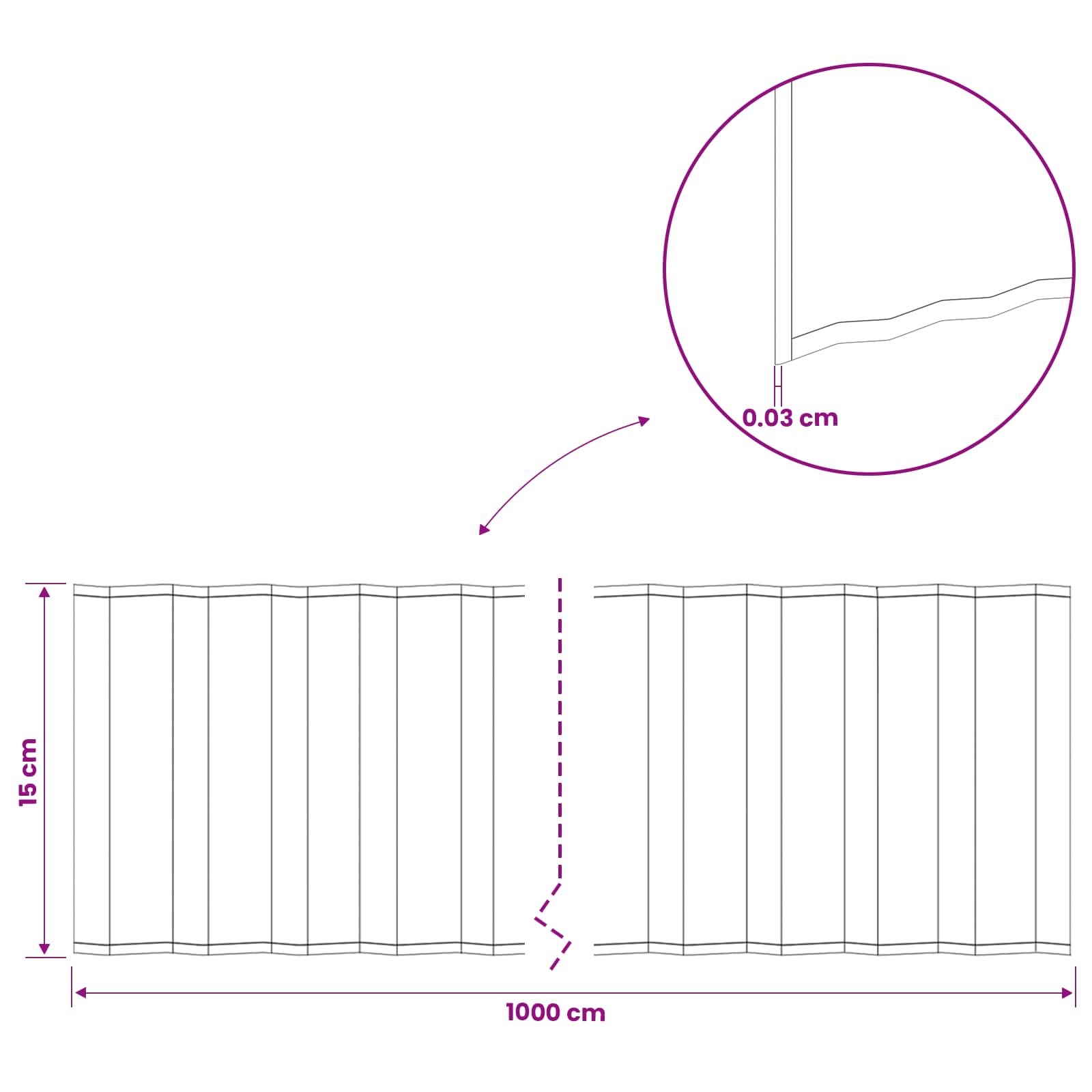 Lawn Edging 10 m x 15 cm Galvanised Steel Silver