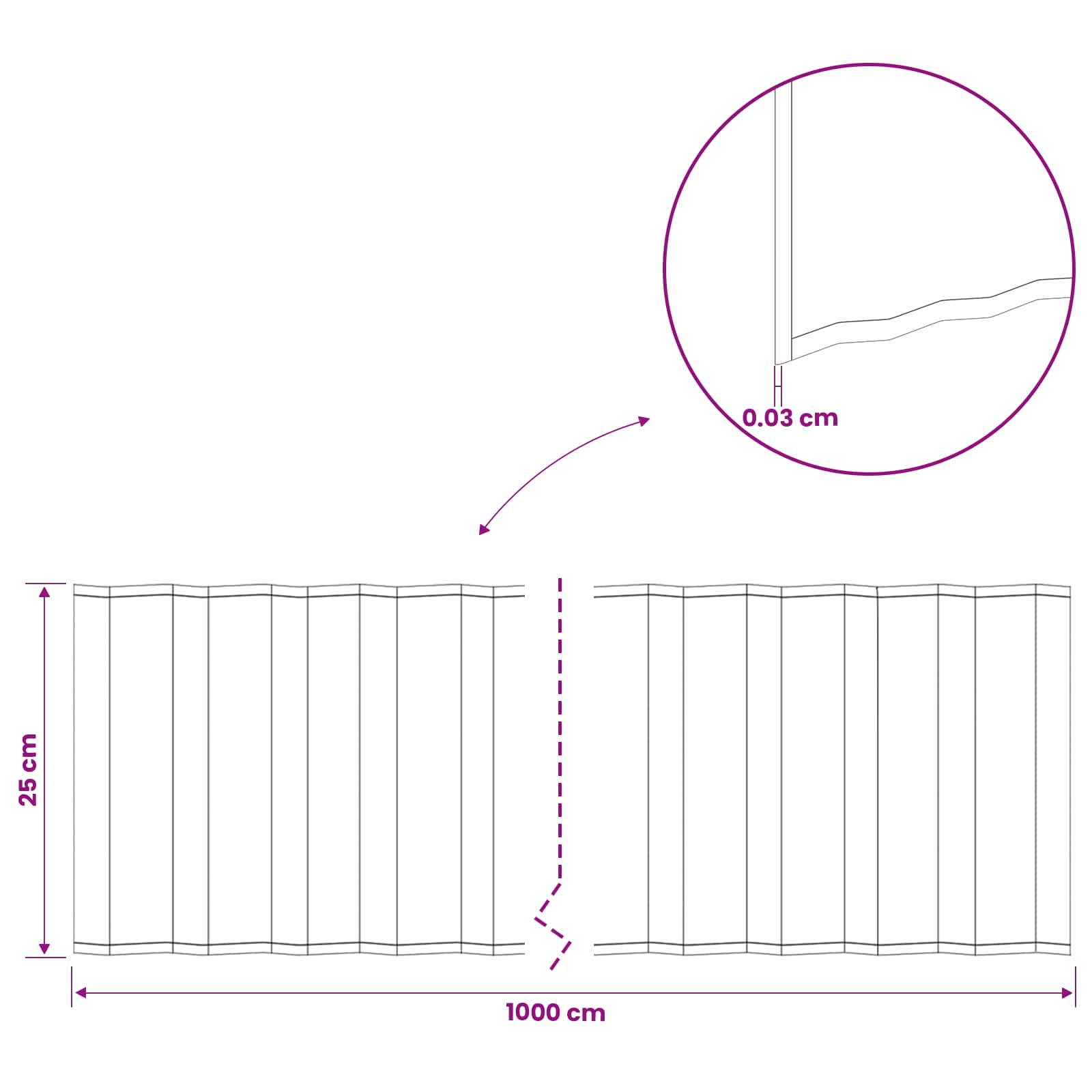 Lawn Edging 10 m x 25 cm Galvanised Steel Silver