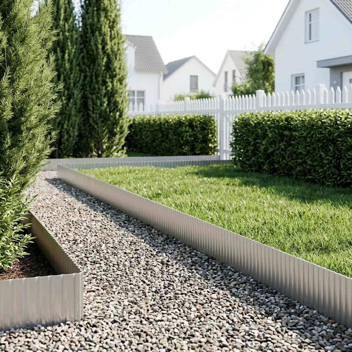 Lawn Edging 20 m x 15 cm Galvanised Steel Silver