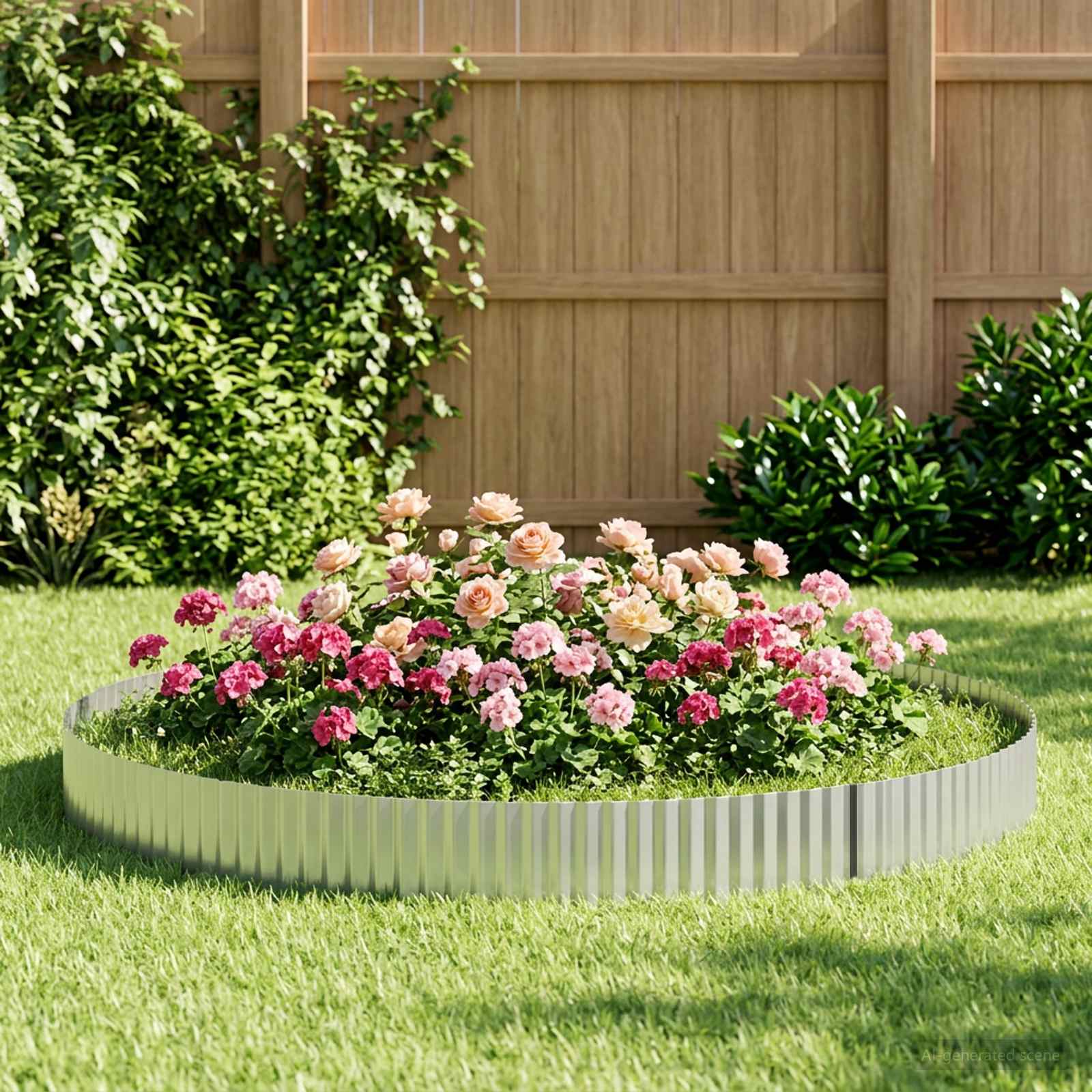 Lawn Edging 20 m x 25 cm Galvanised Steel Silver