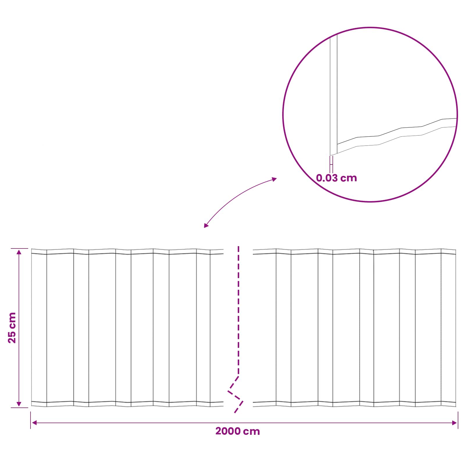 Lawn Edging 20 m x 25 cm Galvanised Steel Silver