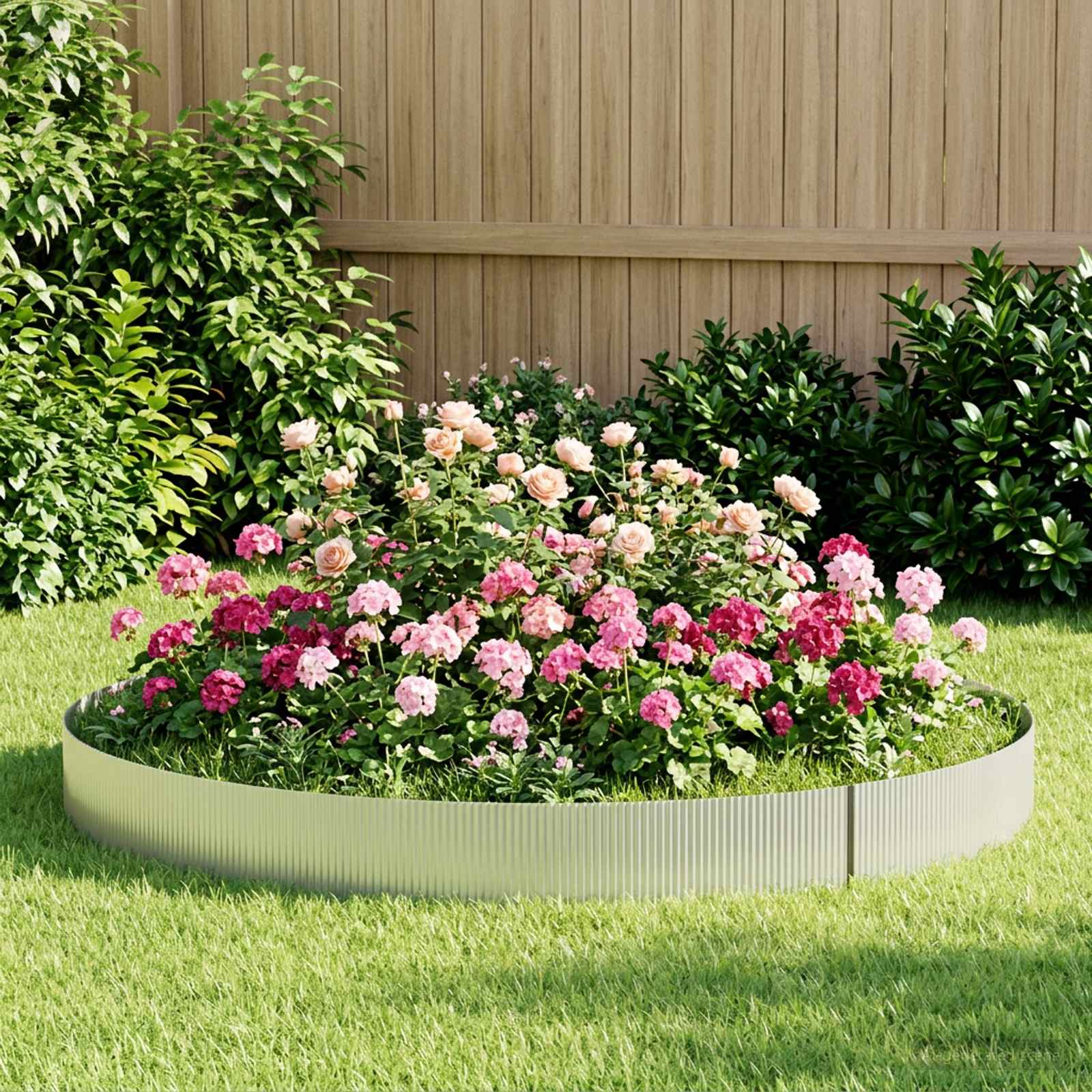 Lawn Edging 5 m x 15 cm Galvanised Steel Silver