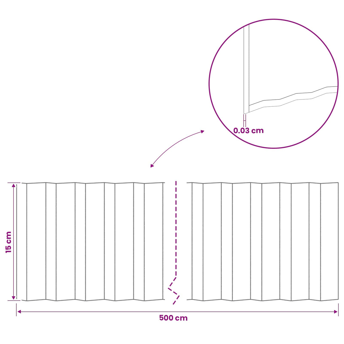 Lawn Edging 5 m x 15 cm Galvanised Steel Silver
