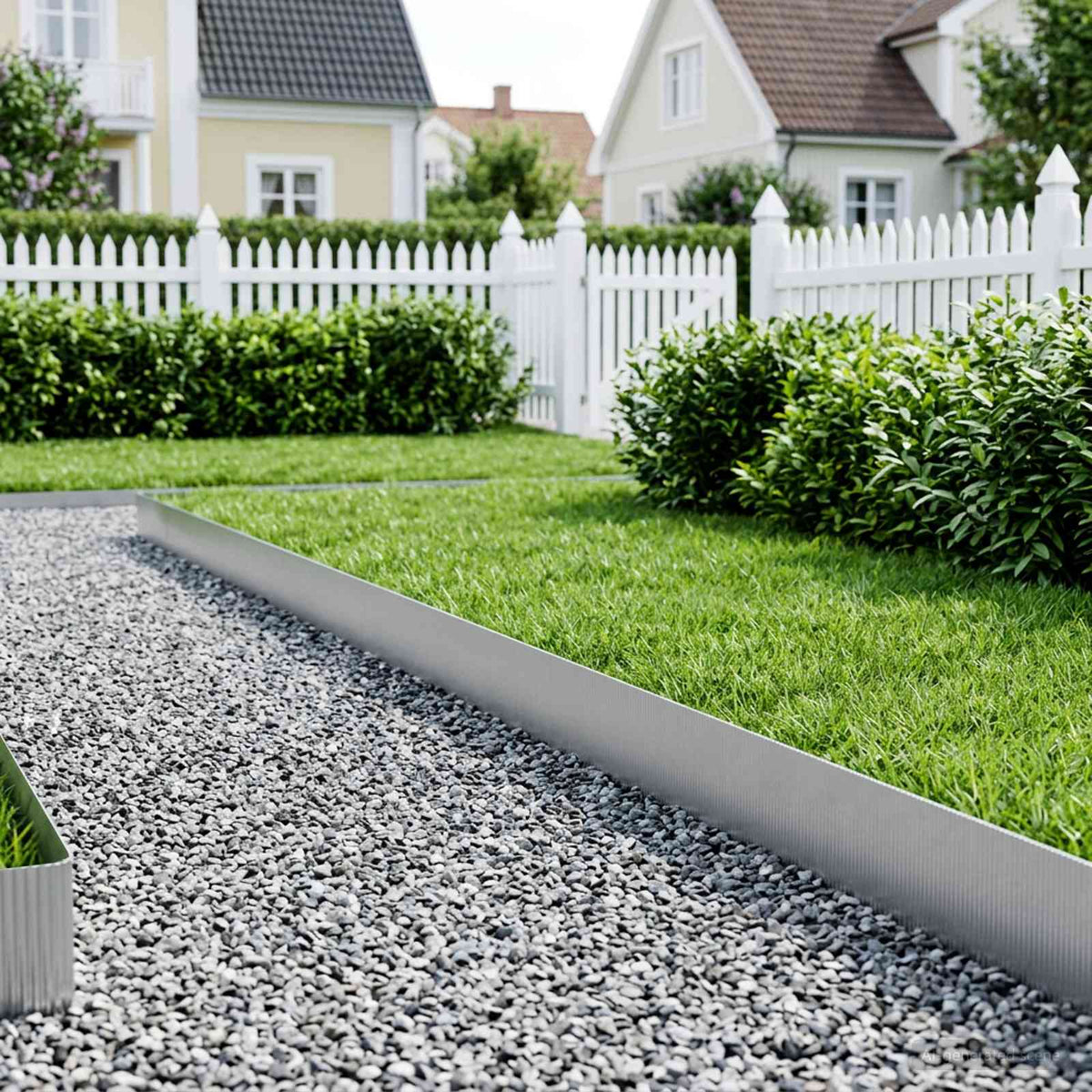 Lawn Edging 5 m x 20 cm Galvanised Steel Silver
