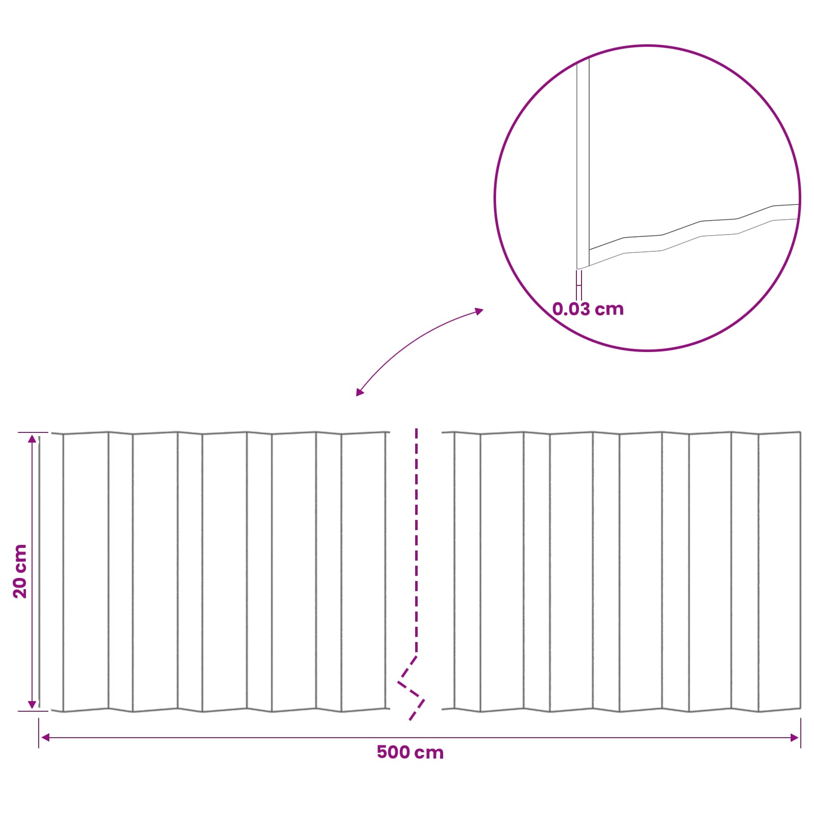 Lawn Edging 5 m x 20 cm Galvanised Steel Silver