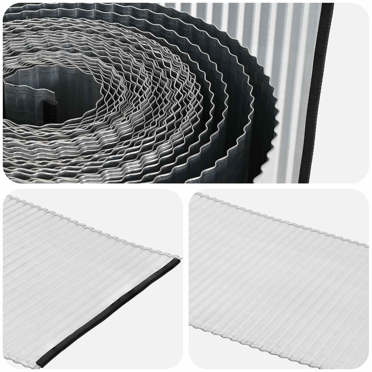Lawn Edging 5 m x 25 cm Galvanised Steel Silver