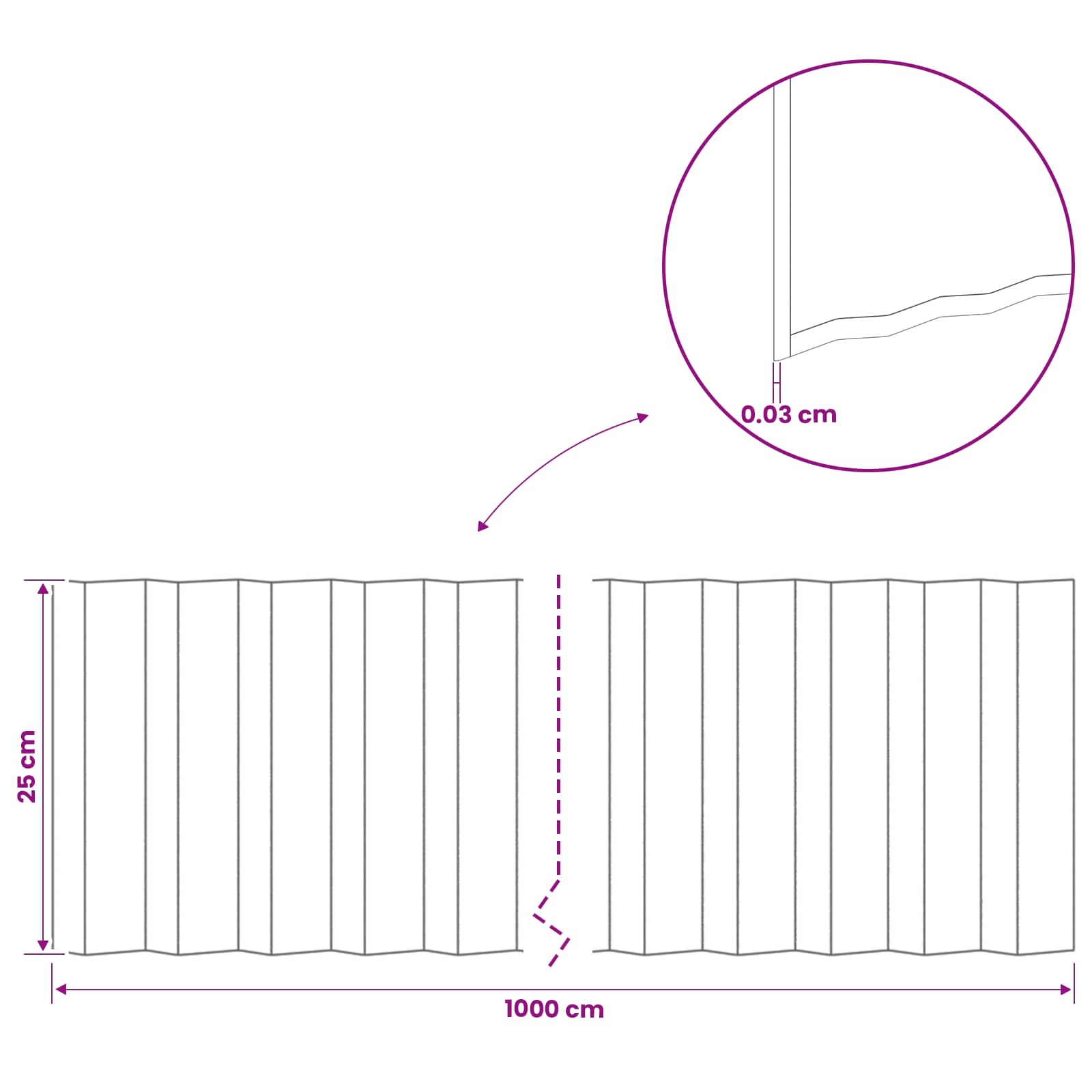 Lawn Edging 10 m x 25 cm Galvanised Steel Silver