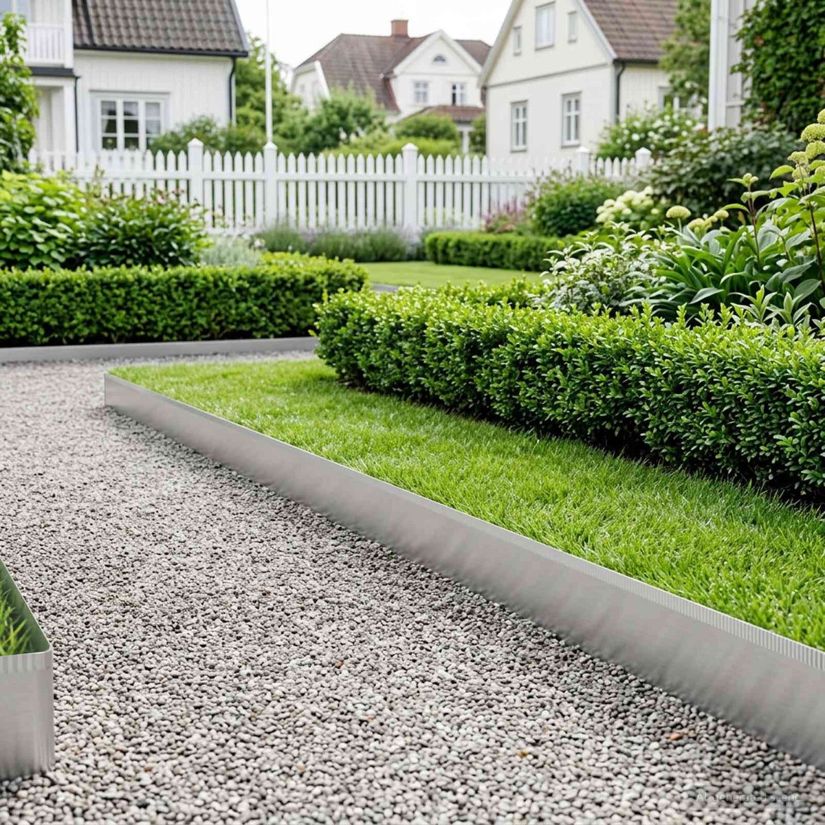 Lawn Edging 5 m x 20 cm Galvanised Steel Silver