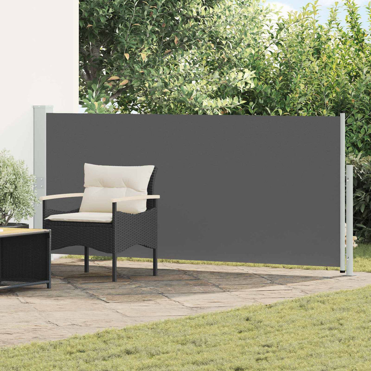 Retractable Side Awning Anthracite 500 x 117 cm Polyester