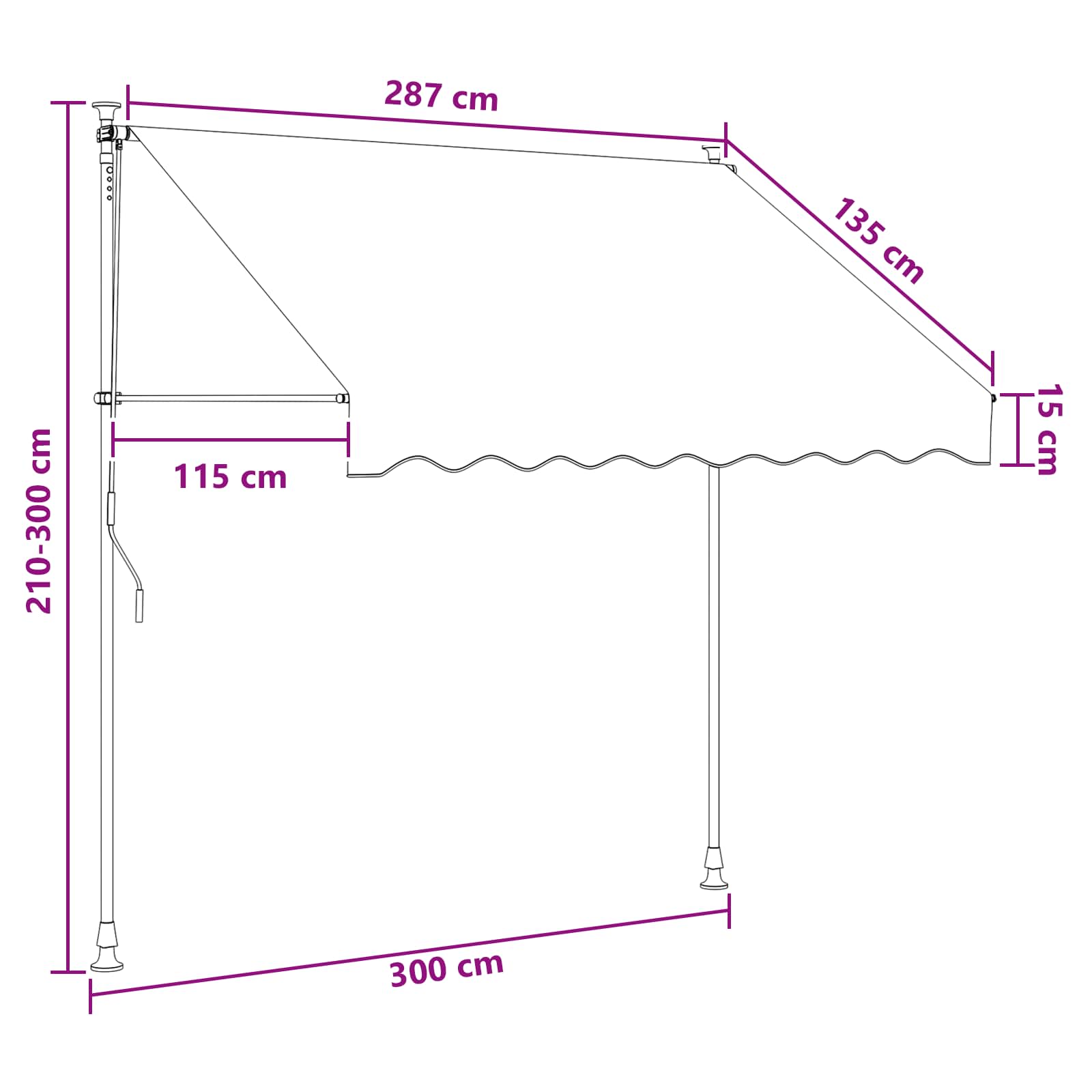 Manual Retractable Awning Taupe 300 cm