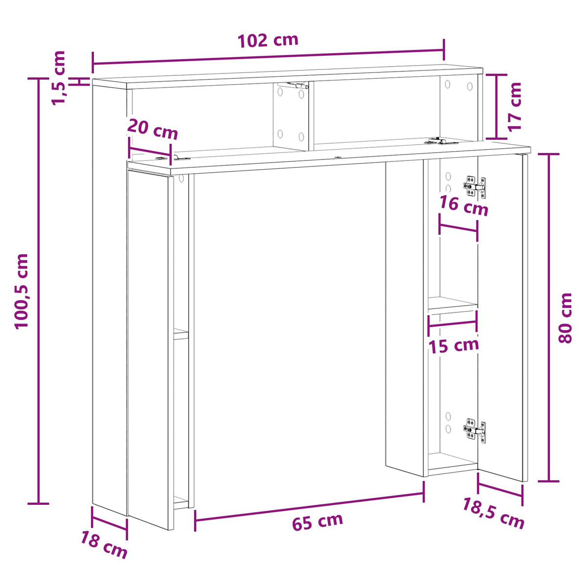 Fireplace Surround White 102 x 18 x 100.5 cm Engineered Wood