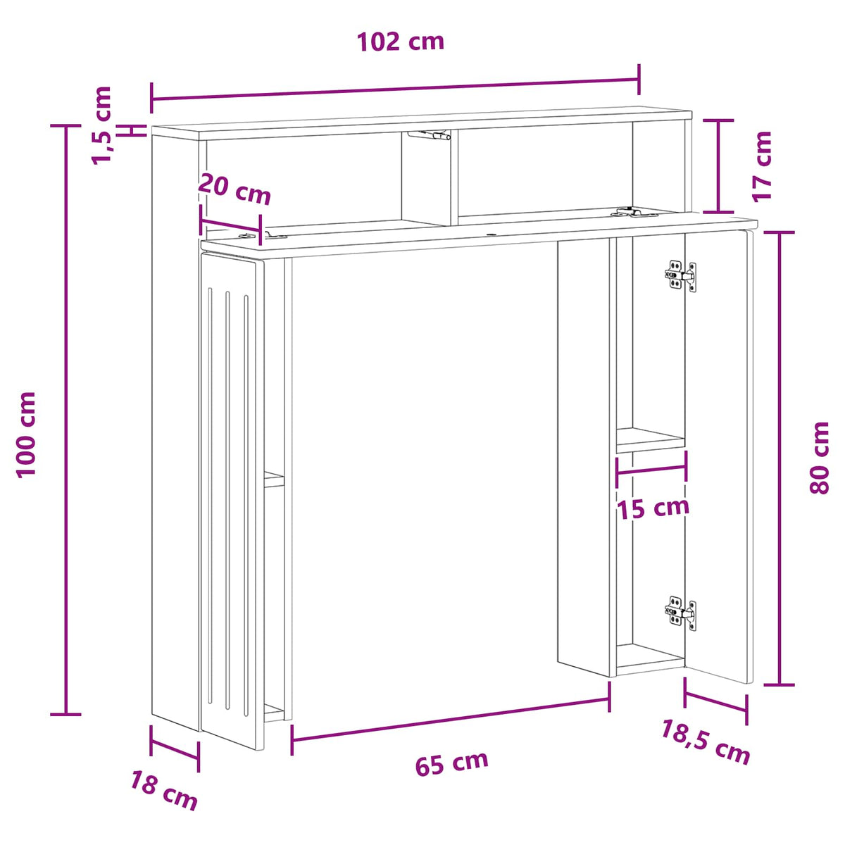 Fireplace Surround White 102 x 18 x 100.5 cm Engineered Wood