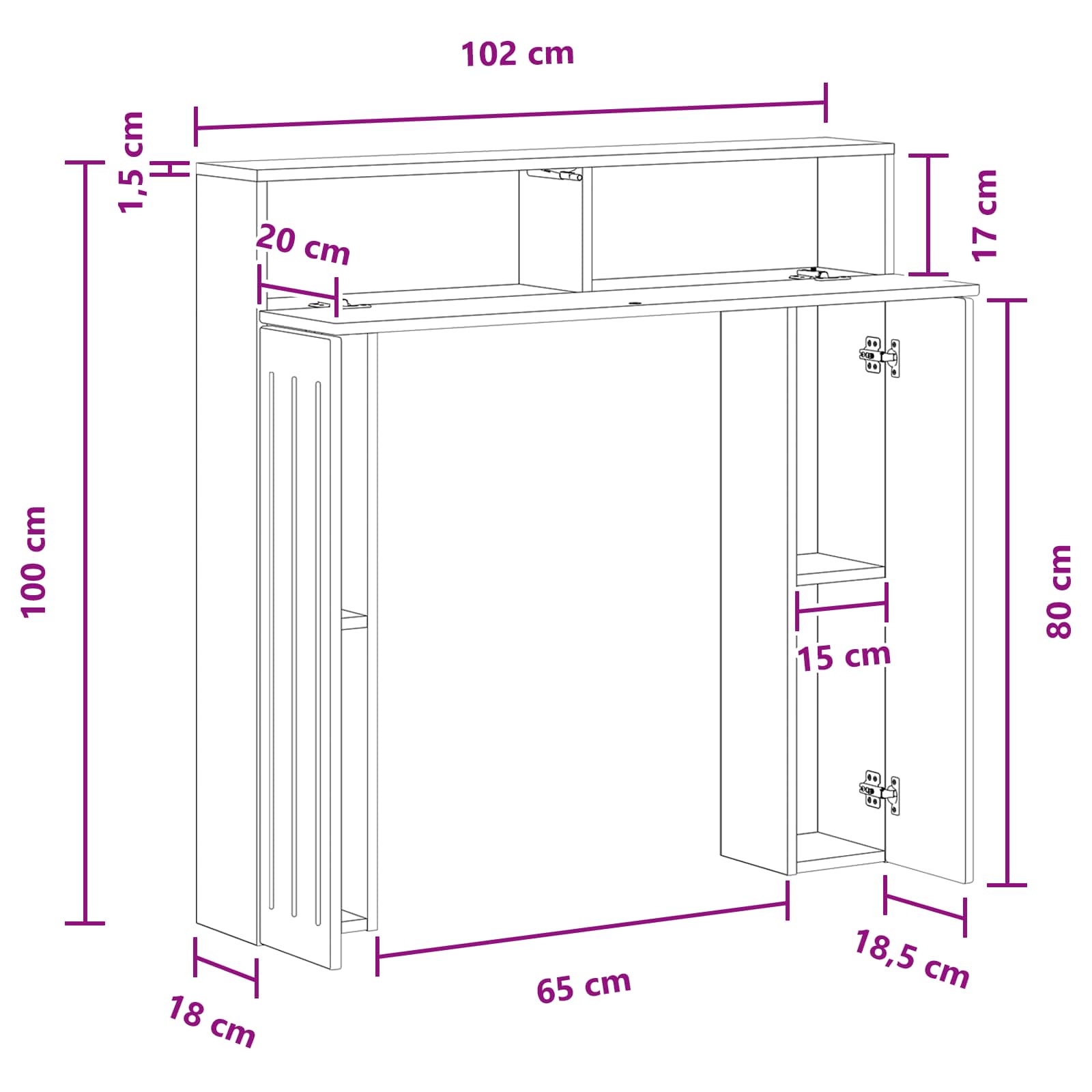 Fireplace Surround White 102 x 18 x 100.5 cm Engineered Wood