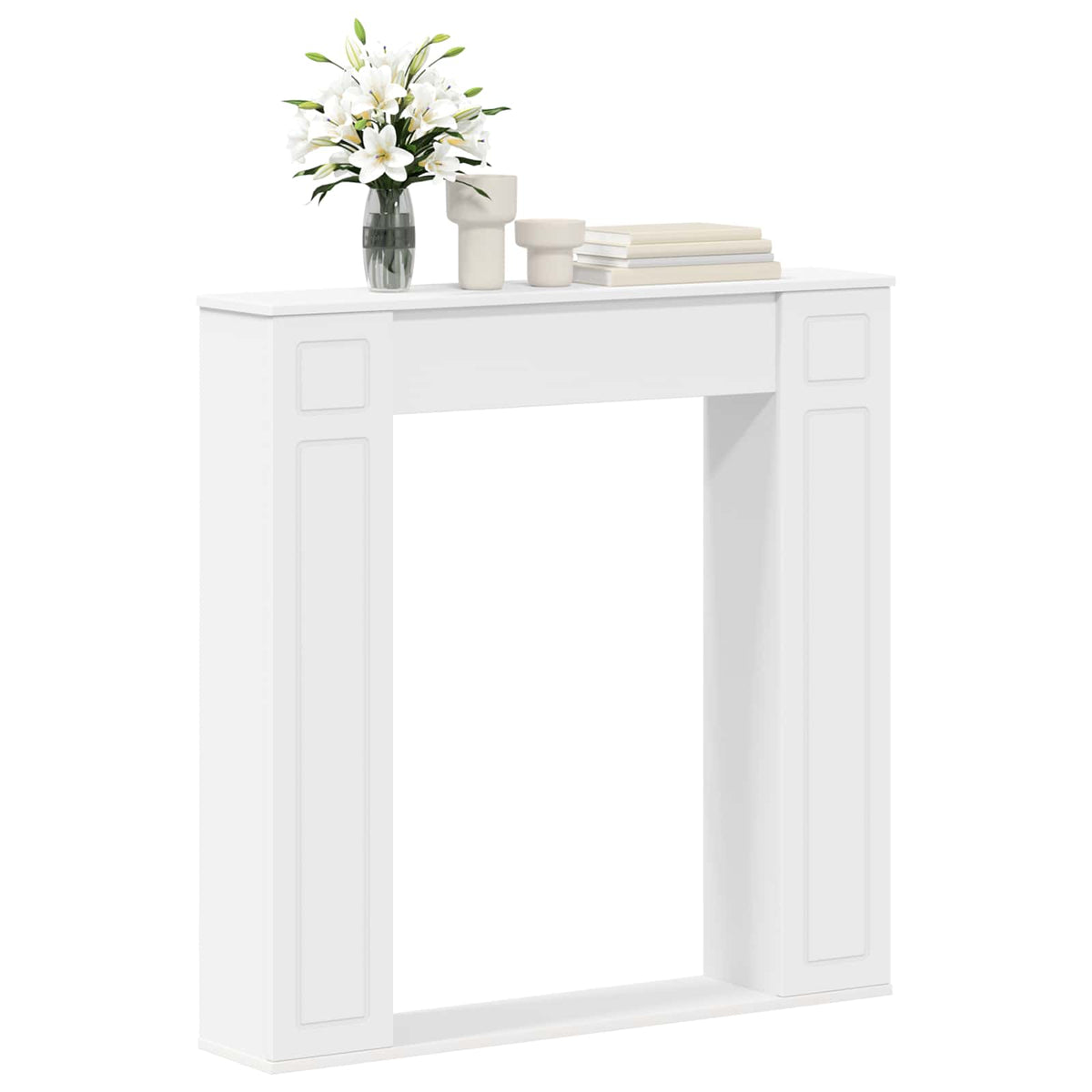 Fireplace Surround White 100 x 20 x 100 cm Engineered Wood