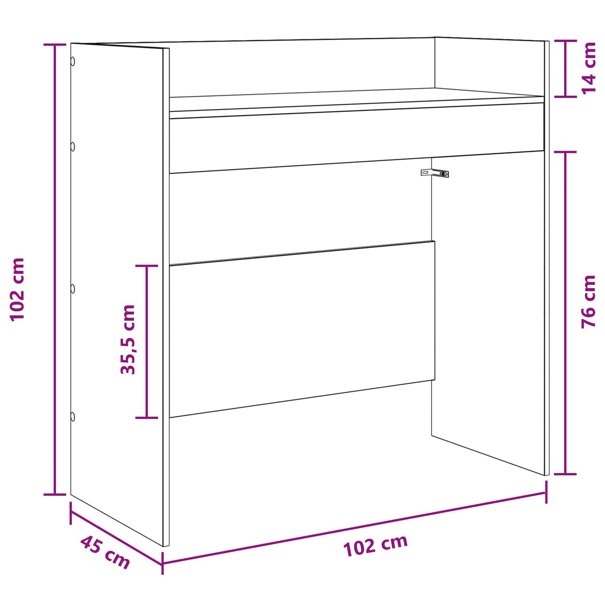 DJ Table White 102 x 45 x 102 cm Engineered Wood