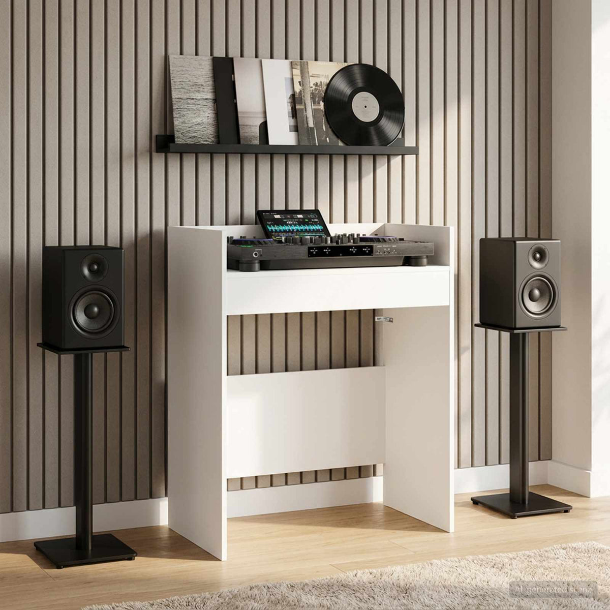 DJ Table White 82 x 45 x 102 cm Engineered Wood