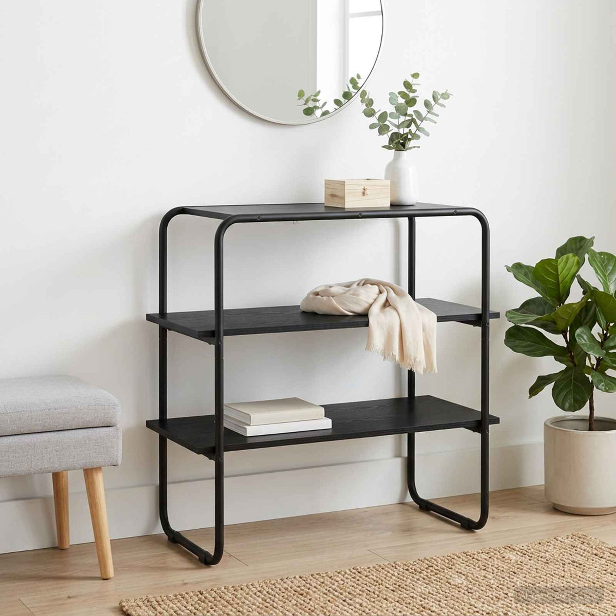Console Table Black Oak 60 x 41 x 75 cm Engineered Wood