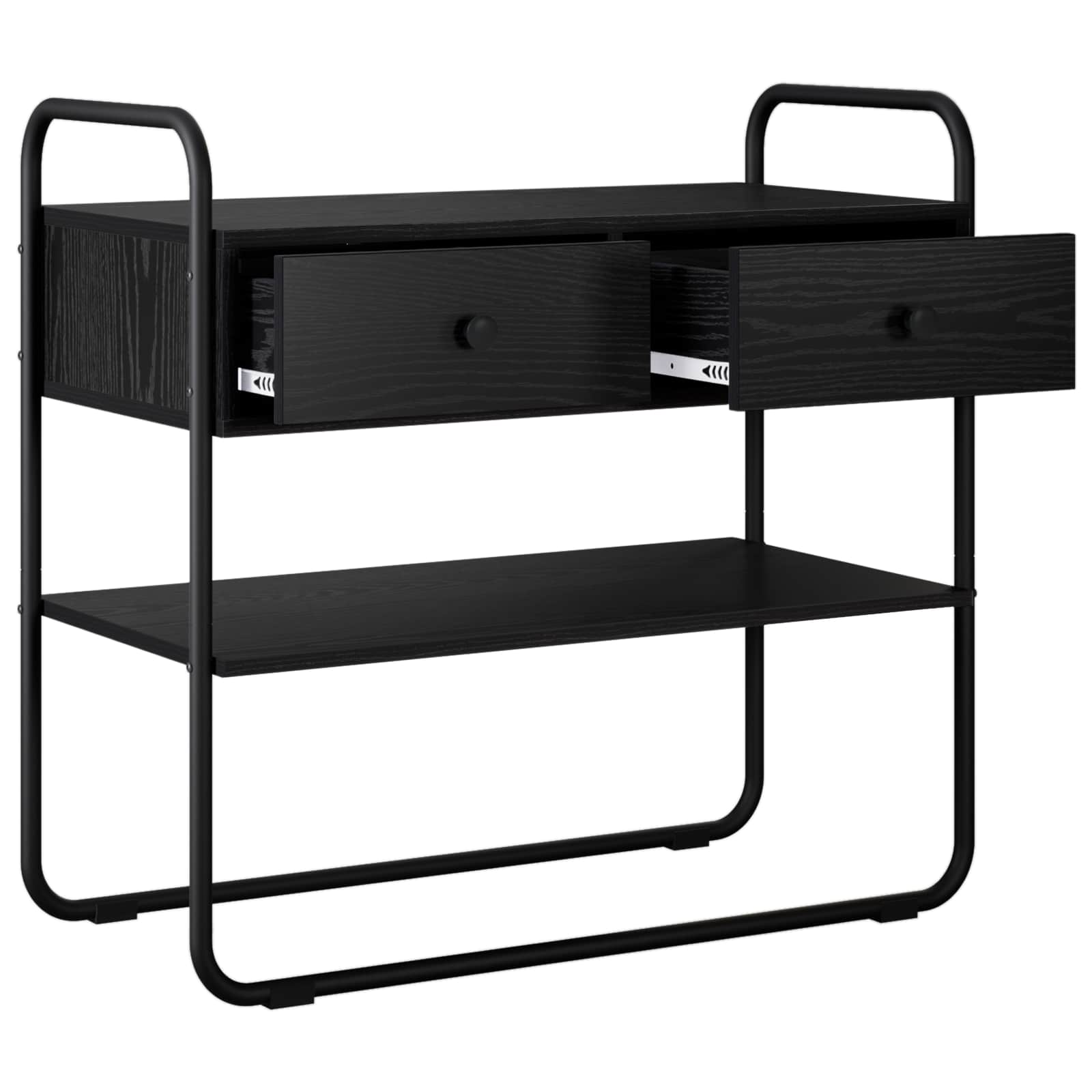 Console Table Black Oak 100 x 40 x 75 cm Engineered Wood