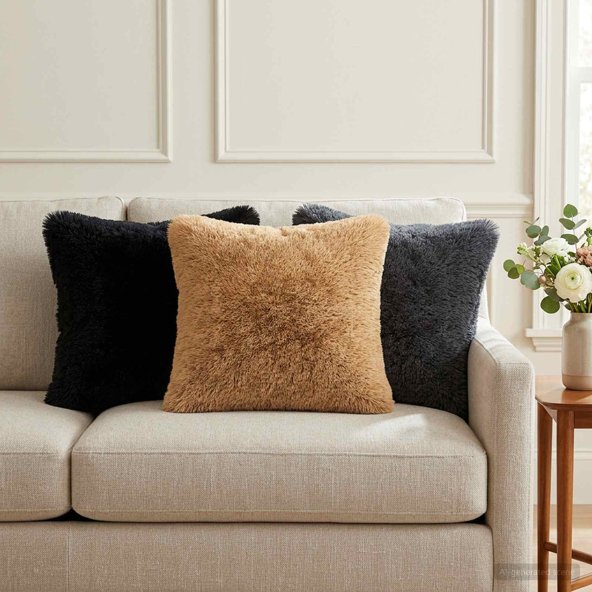 Cushion with Pillow HEERLEN 2 pcs Anthracite PV Fleece