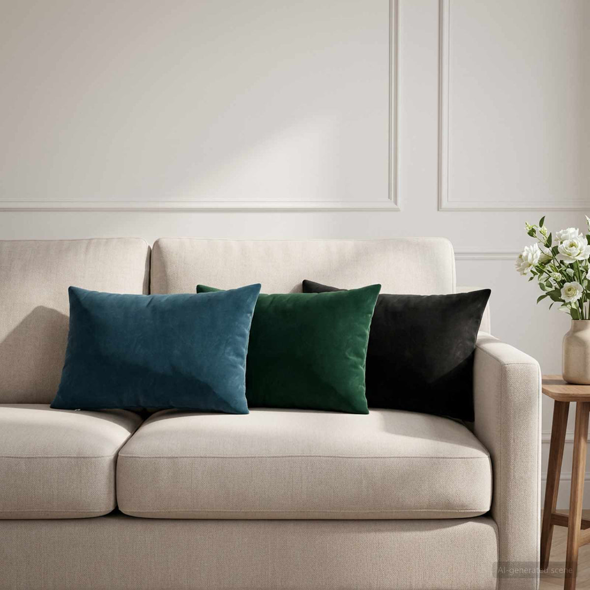 Cushion with Pillow HEERLEN 2 pcs Black Velvet