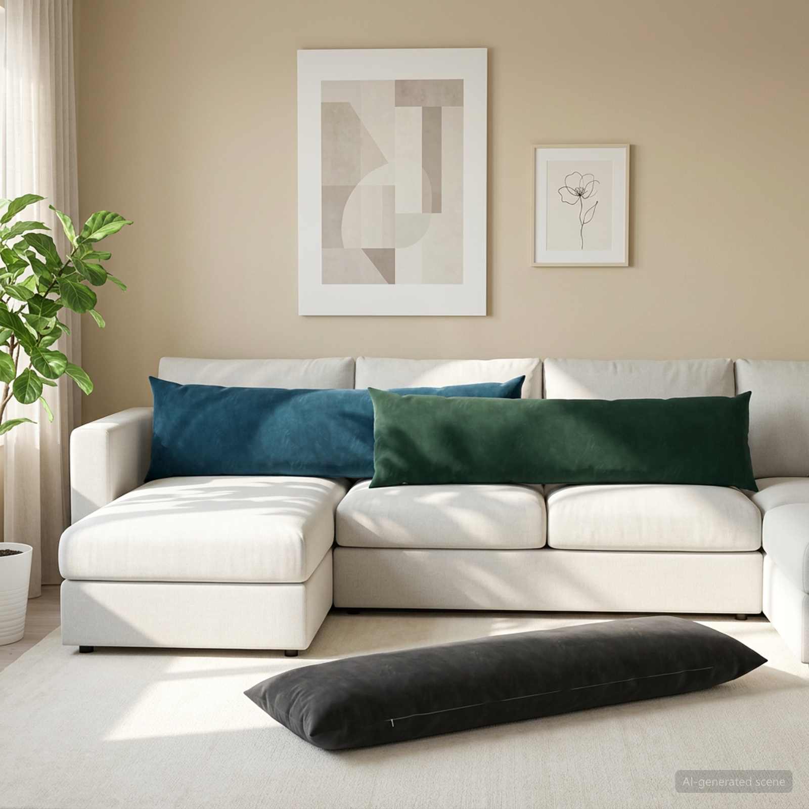 Cushion with Pillow HEERLEN 2 pcs Black Velvet