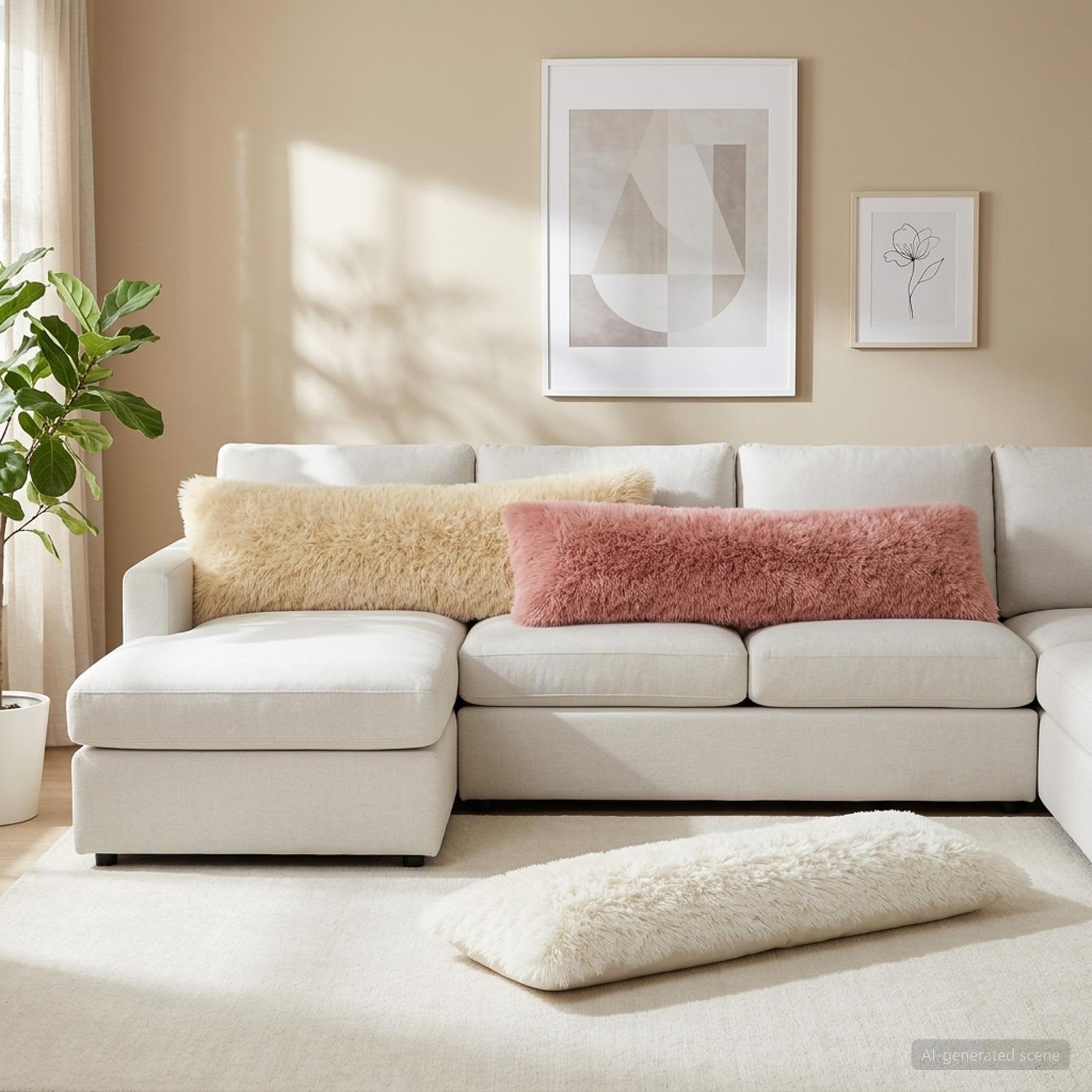 Cushion with Pillow HEERLEN 2 pcs White PV Fleece