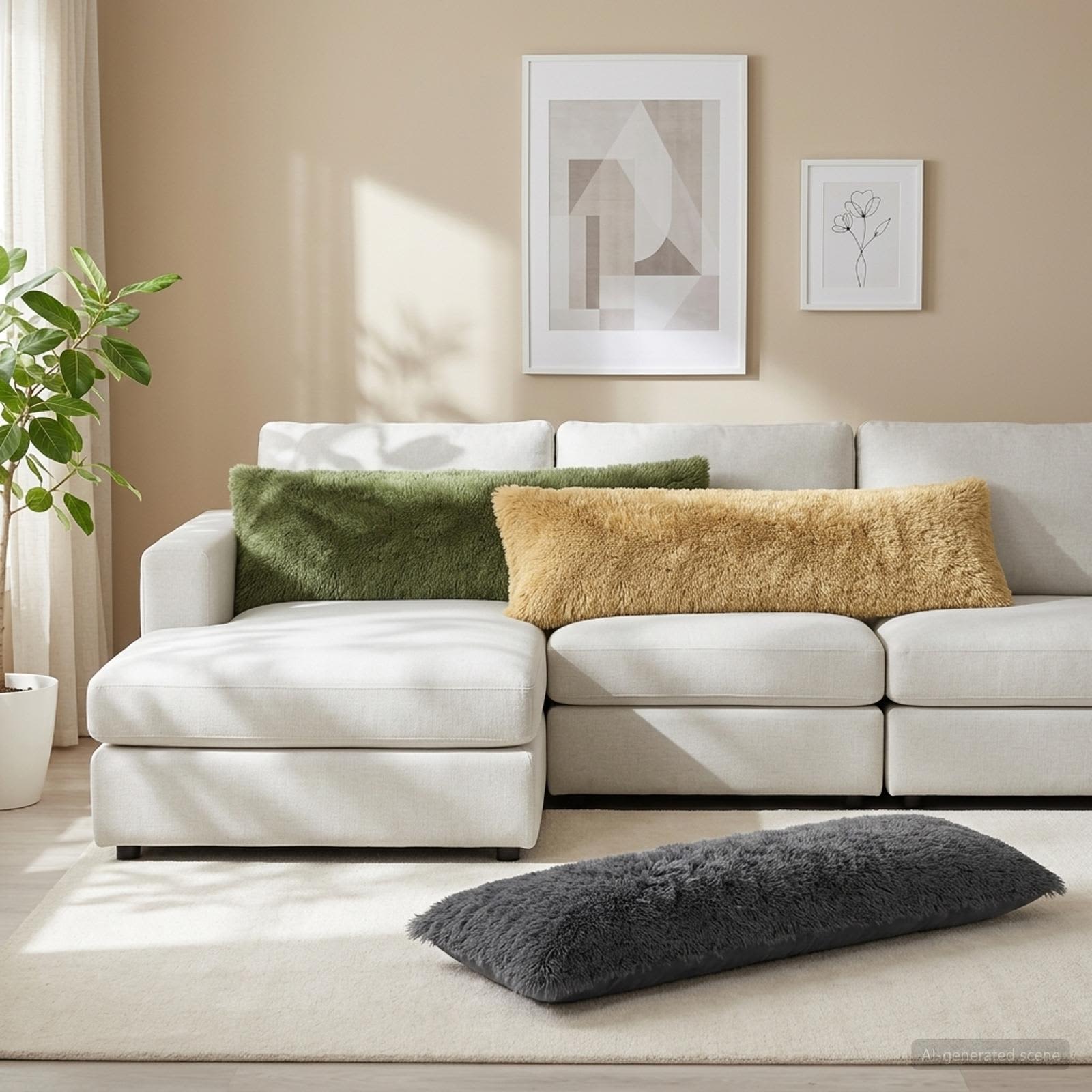 Cushion with Pillow HEERLEN 2 pcs Light Grey PV Fleece