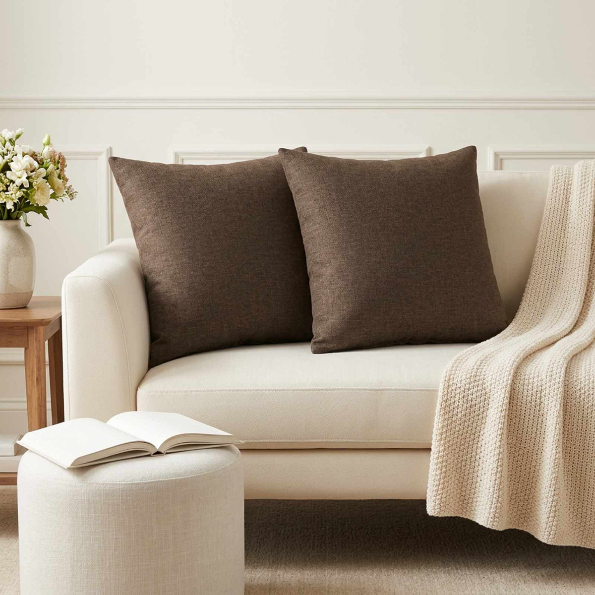 Throw Pillow 6 pcs HEERLEN Brown 45 x 45 cm Fabric