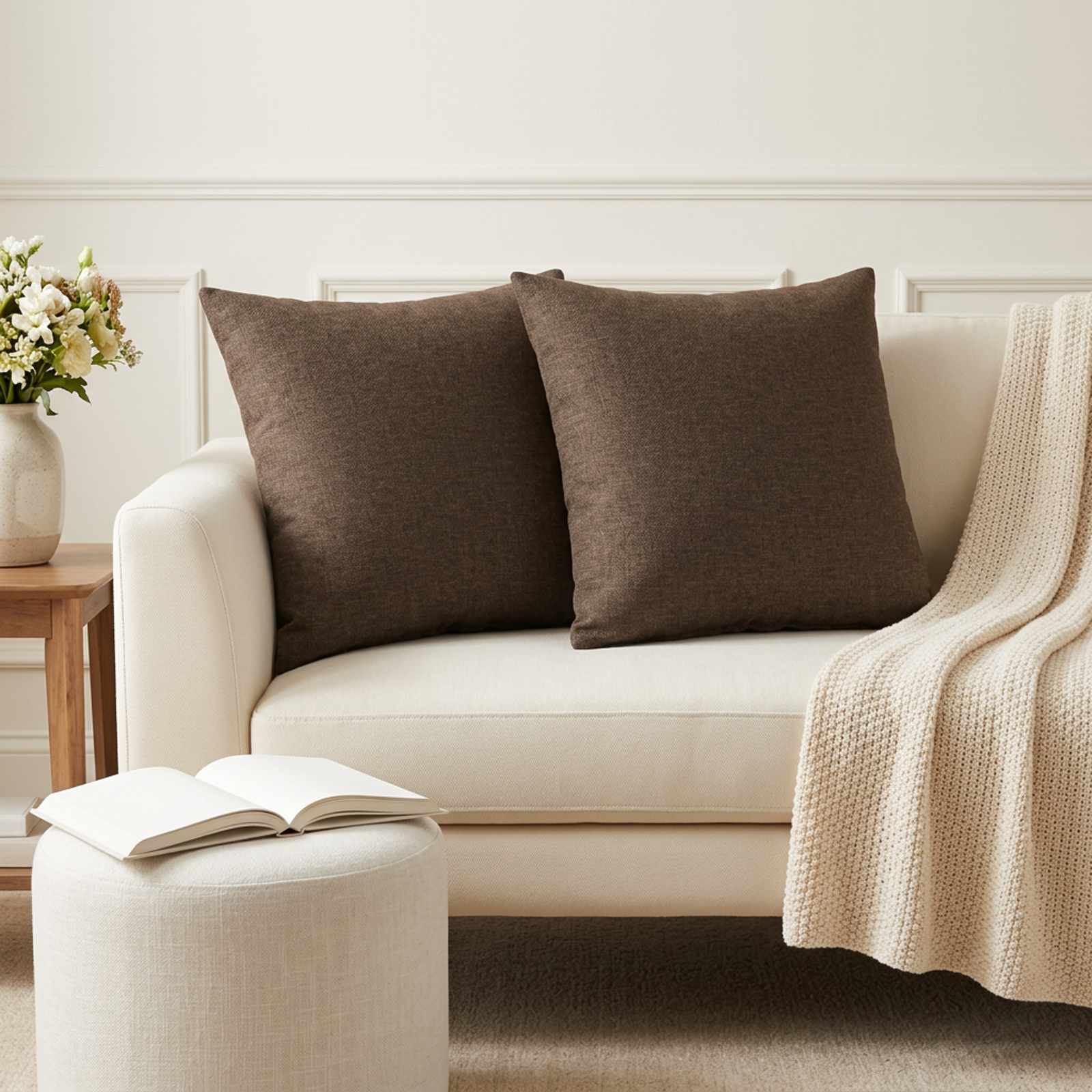 Throw Pillow 6 pcs HEERLEN Brown 50 x 50 cm Fabric