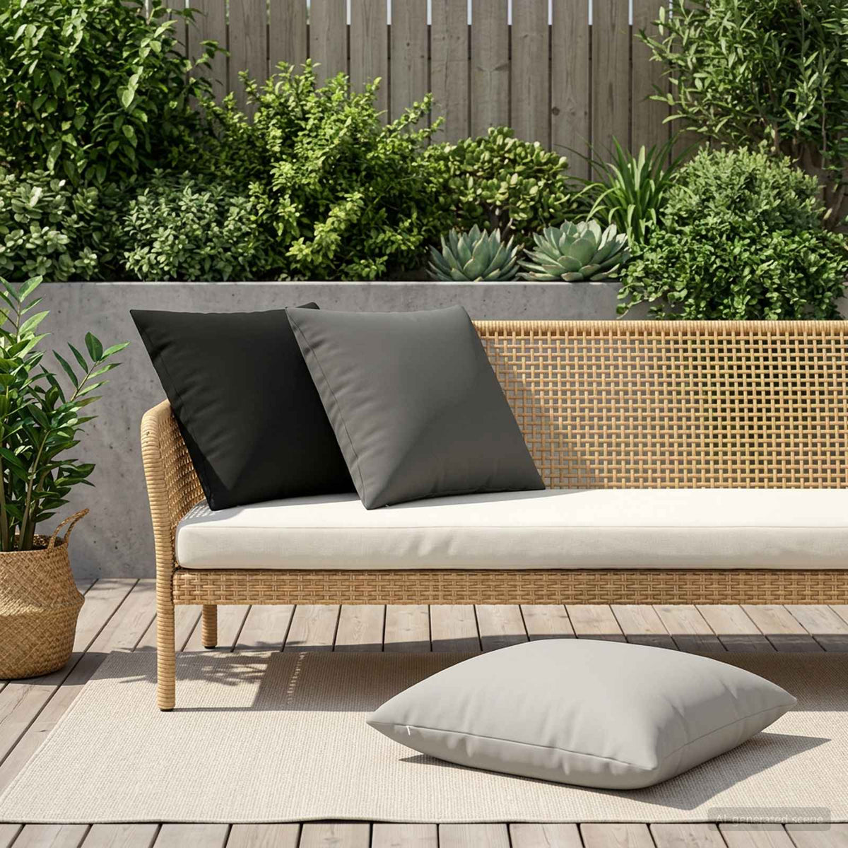 Cushion with Pillow HEERLEN 2 pcs Grey Polyester