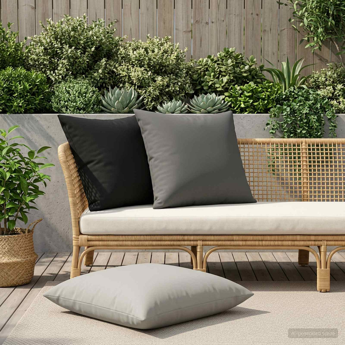 Cushion with Pillow HEERLEN 2 pcs Black Polyester