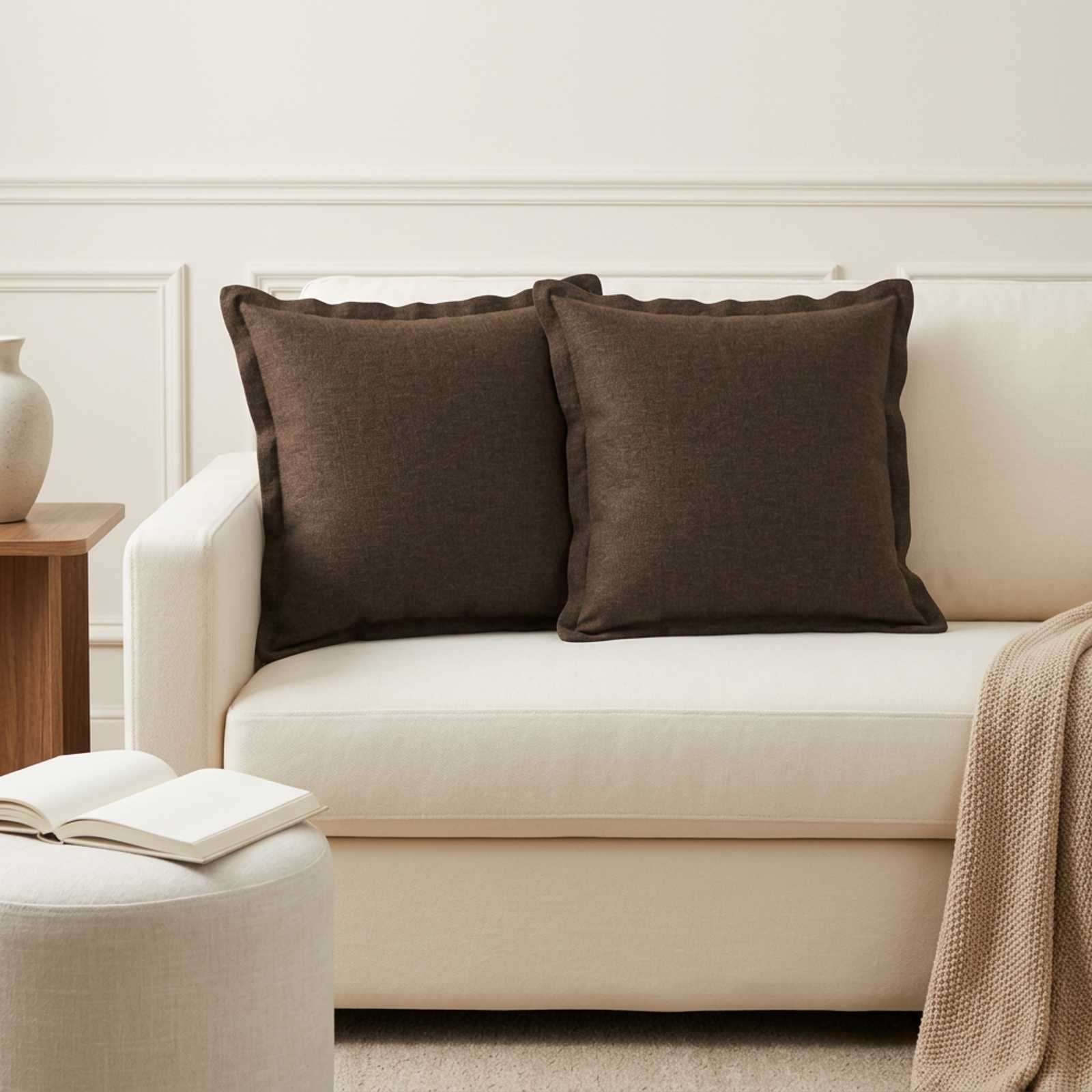 Cushion 6 pcs HOUTEN Taupe 40 x 40 cm Faux Linen