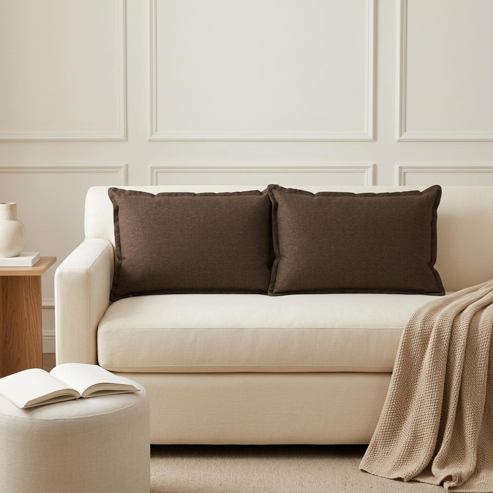 Cushion 6 pcs HOUTEN Taupe 30 x 50 cm Faux Linen